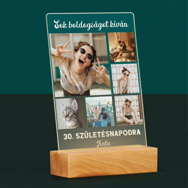 Fotókollázs: Születésnapi Kollázs - Akrilüvegre Nyomtatott Kép