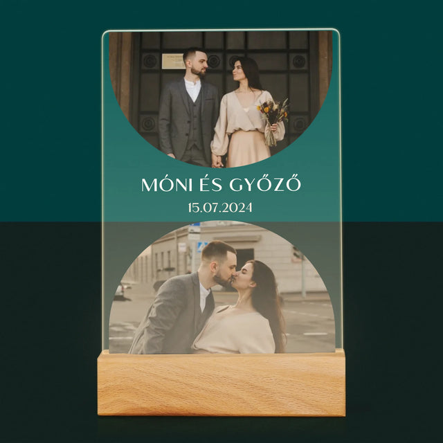 Fotókollázs: Esküvői Dátum - Akrilüvegre Nyomtatott Kép