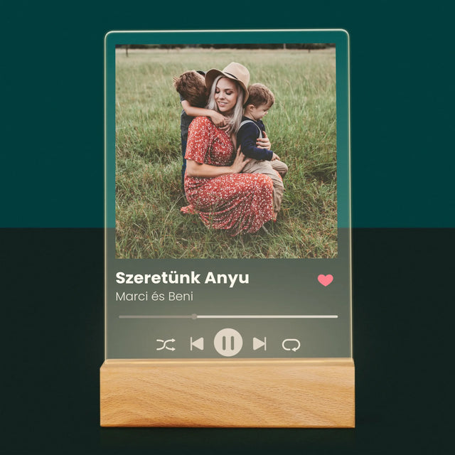 Fotó És Felirat: Szeretünk Anyu - Akrilüvegre Nyomtatott Kép