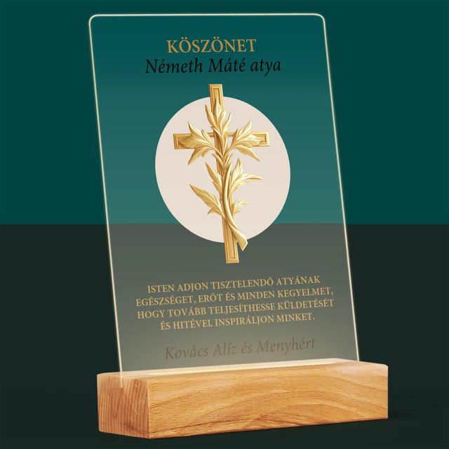 Név És Aláírás: Köszönet Papnak - Akrilüvegre Nyomtatott Kép