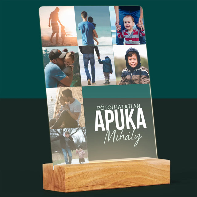 Fotókollázs: Pótolhatatlan Apuka - Akrilüvegre Nyomtatott Kép