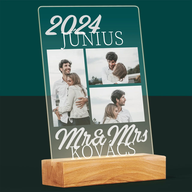 Fotókollázs: Mr&Mrs Dátum - Akrilüvegre Nyomtatott Kép