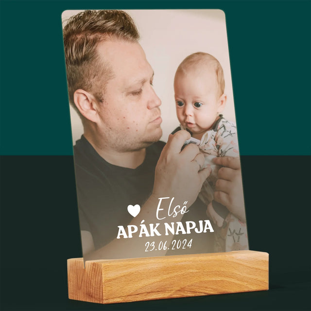 Fotó és felirat: Első Apák napja - Nyomtatás akrilüvegre | HU