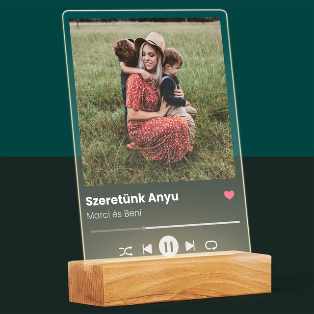 Fotó És Felirat: Szeretünk Anyu - Akrilüvegre Nyomtatott Kép