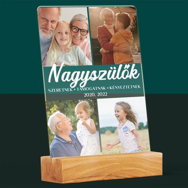 Fotókollázs: Szretett Nagyszülők - Akrilüvegre Nyomtatott Kép