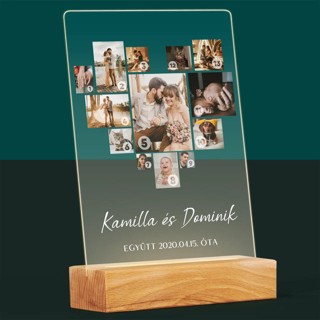 Fotókollázs: Szív Alakú Kollázs Képekből - Akrilüvegre Nyomtatott Kép