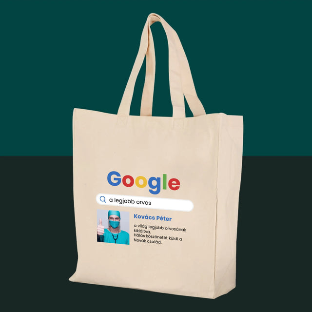 Fotó És Felirat: Google-Találat A Legjobb Orvosra - Vászontáska