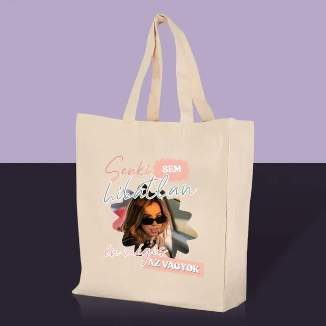 Fotó És Felirat: Senki Sem Hibátlan - Vászontáska