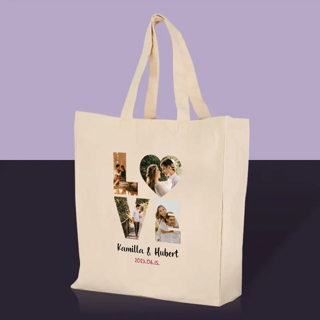 Szó Fotókból: Love A Fényképeidből - Vászontáska