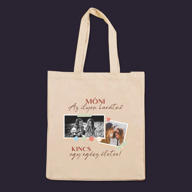 Fotókollázs: Barátnő, Kincs - Vászontáska
