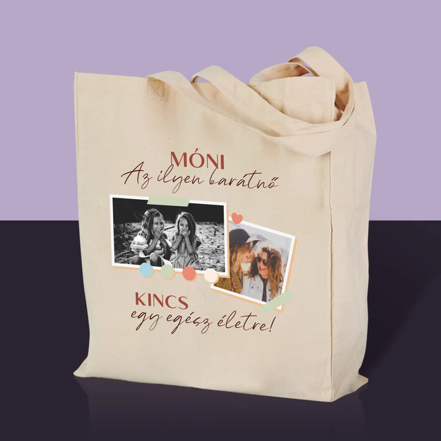 Fotókollázs: Barátnő, Kincs - Vászontáska