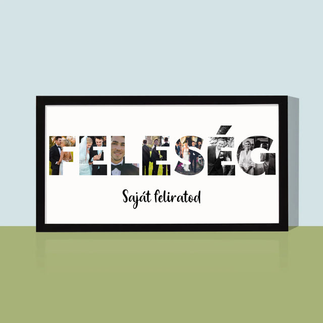 Szó Fotókból: Feleség Fotókból - Keretes Nyomtatott Kép 20X40