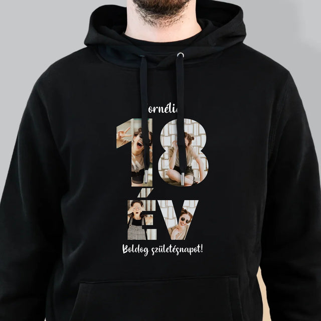 Szó Fotókból: 18 Év A Képeidből - Férfi Kapucnis Pulóver