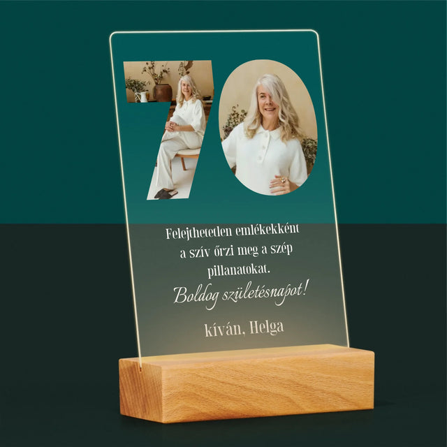 Szó Fotókból: 70 Szülinap - Akrilüvegre Nyomtatott Kép