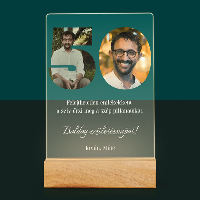 Szó Fotókból: 50 Szülinap - Akrilüvegre Nyomtatott Kép
