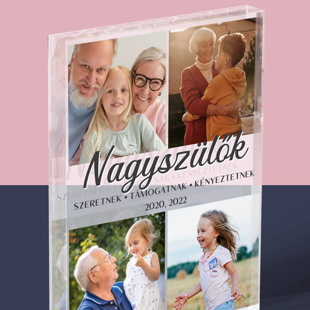 Fotókollázs: Szretett Nagyszülők  - Akrilüveg