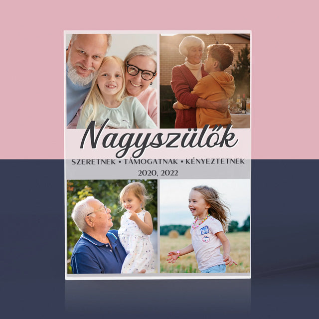 Fotókollázs: Szretett Nagyszülők  - Akrilüveg