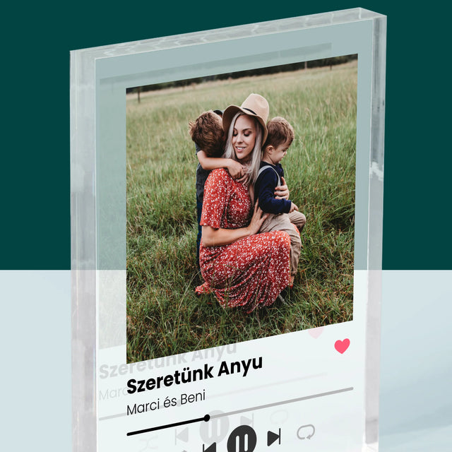 Fotó És Felirat: Szeretünk Anyu - Akrilüveg