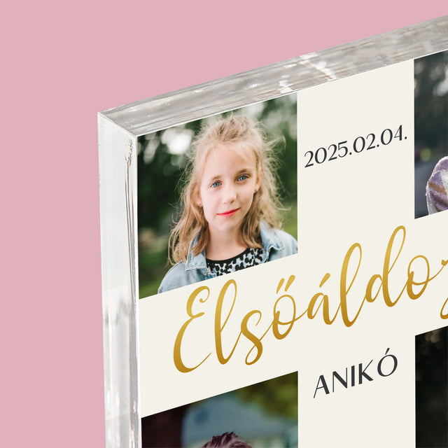 Fotókollázs: Elsőáldozás, Kereszt - Akrilüveg