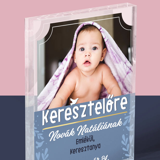 Fotó És Felirat: Keresztelőre - Akrilüveg