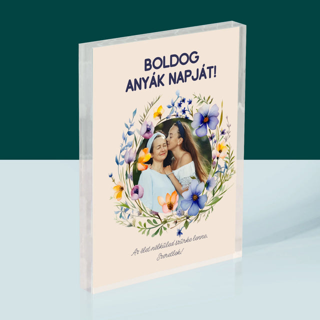 Fotó És Felirat: Sok Boldogságot Anyák Napja Alkalmából - Akrilüveg