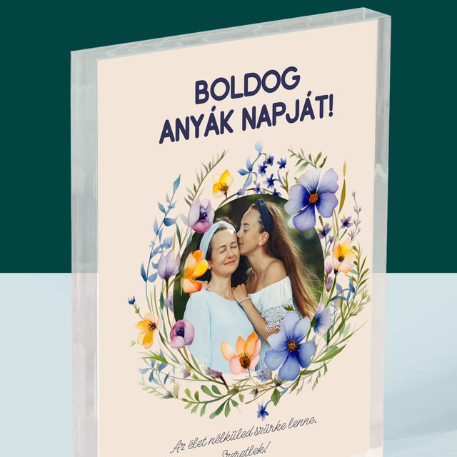 Fotó És Felirat: Sok Boldogságot Anyák Napja Alkalmából - Akrilüveg