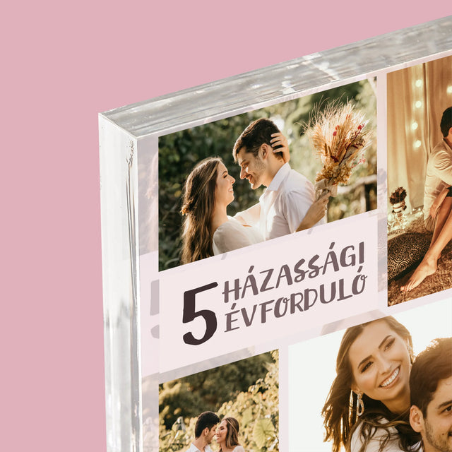 Fotókollázs: 5. Házassági Évforduló - Akrilüveg