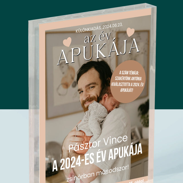 Újság Címlap: Az Év Apukája - Akrilüveg