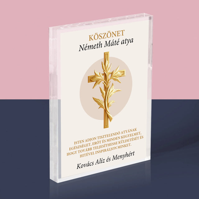Név És Aláírás: Köszönet Papnak - Akrilüveg