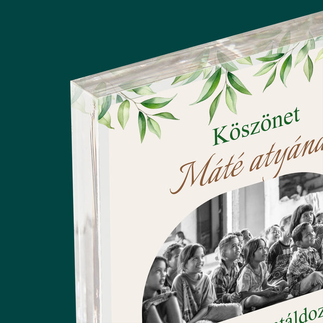 Fotó És Felirat: Köszönet Papnak Elsőáldozás - Akrilüveg