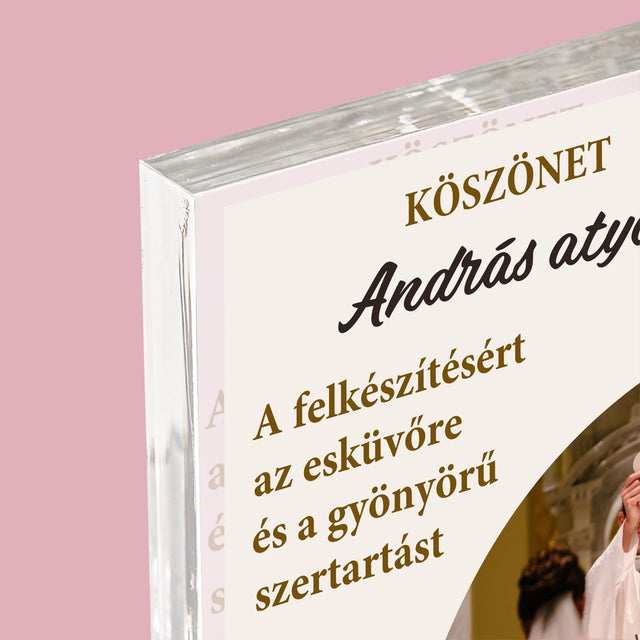 Fotó És Felirat: Köszönet Papnak Az Esküvőért - Akrilüveg