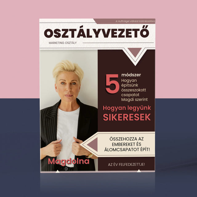 Újság Címlap: Osztályvezető - Akrilüveg