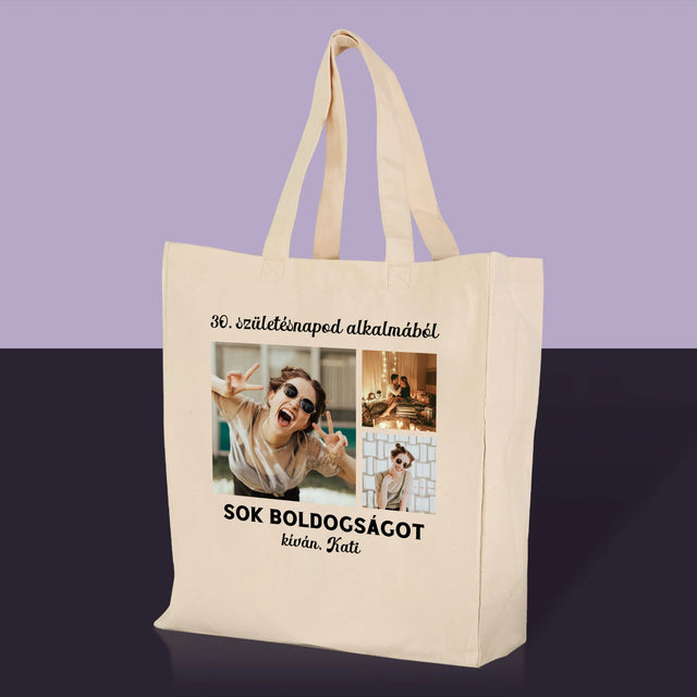 Fotókollázs: Születésnapi Kollázs - Vászontáska