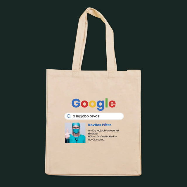 Fotó És Felirat: Google-Találat A Legjobb Orvosra - Vászontáska