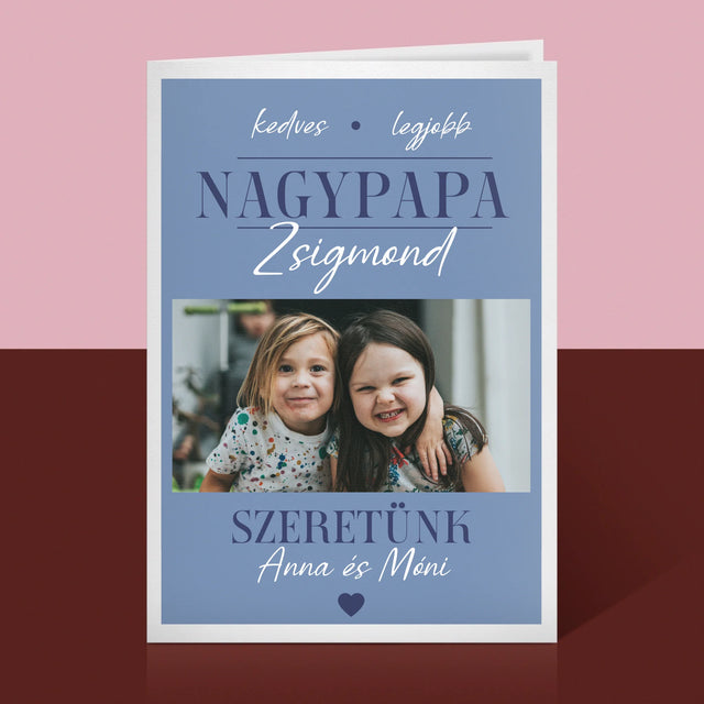 Fotókollázs: Szeretett Nagypapa - Üdvözlőlap