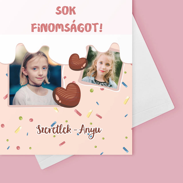 Fotókollázs: Sok Finomságot - Üdvözlőlap