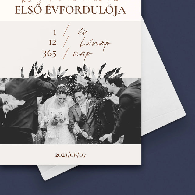 Fotó És Felirat: Első Évforduló - Üdvözlőlap
