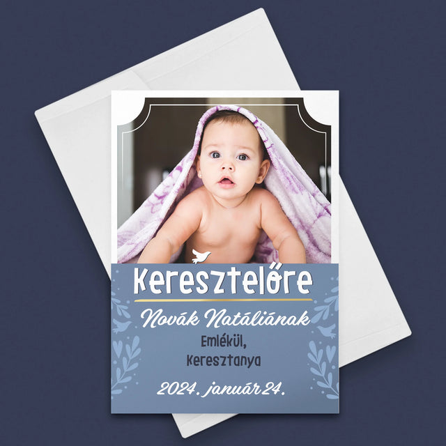 Fotó És Felirat: Keresztelőre - Üdvözlőlap