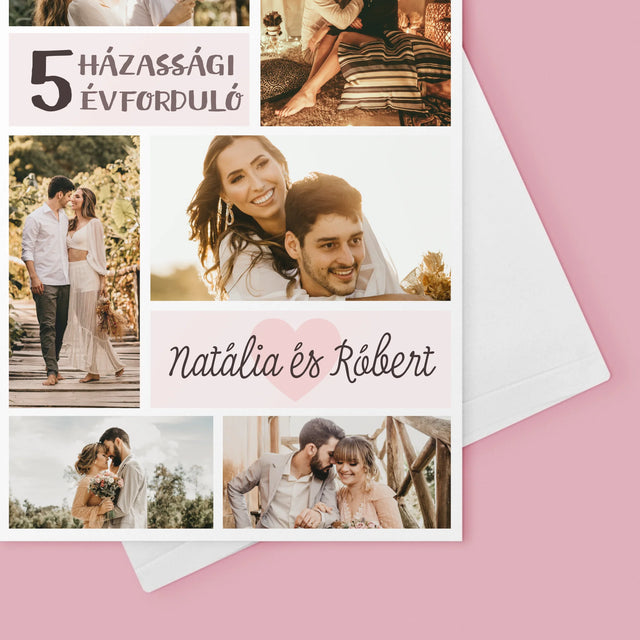 Fotókollázs: 5. Házassági Évforduló - Üdvözlőlap