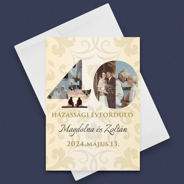 Szó Fotókból: 40. Házassági Évforduló - Üdvözlőlap