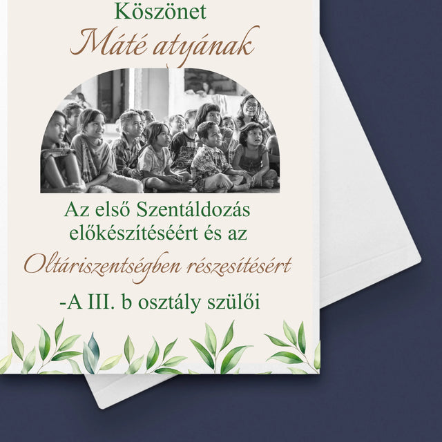 Fotó És Felirat: Köszönet Papnak Elsőáldozás - Üdvözlőlap