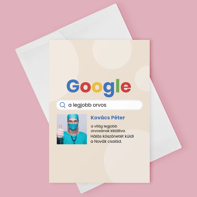 Fotó És Felirat: Google-Találat A Legjobb Orvosra - Üdvözlőlap
