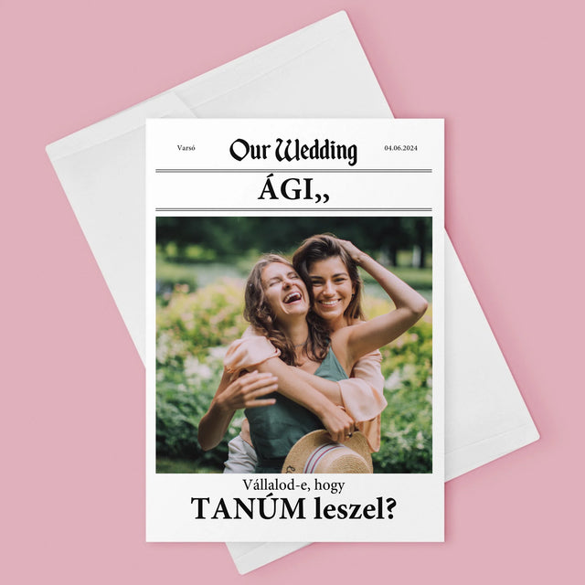 Fotó És Felirat: Our Wedding Tanú - Üdvözlőlap