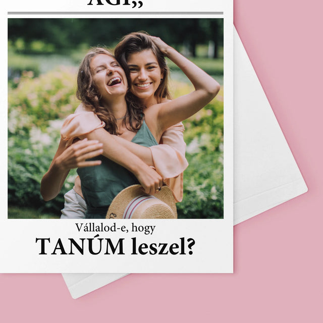 Fotó És Felirat: Our Wedding Tanú - Üdvözlőlap