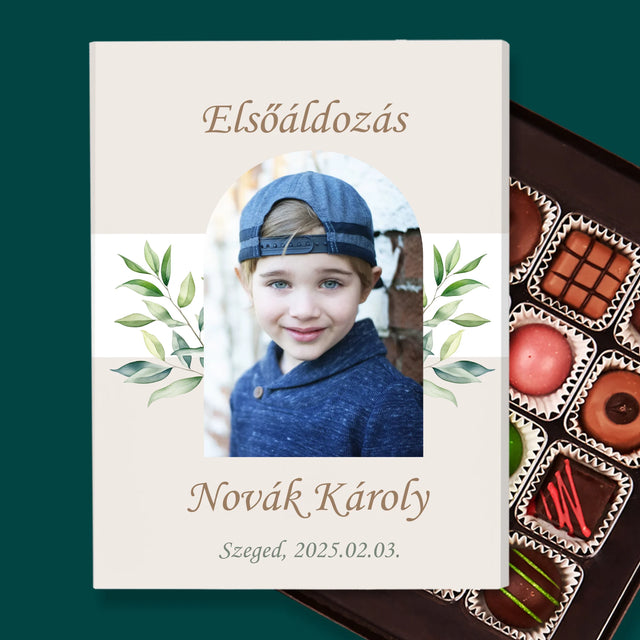 Fotó És Felirat: Elsőáldozás, Ünnepi Köszöntés - Praliné