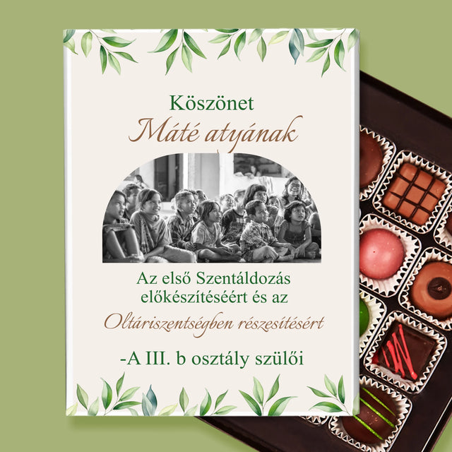 Fotó És Felirat: Köszönet Papnak Elsőáldozás - Praliné