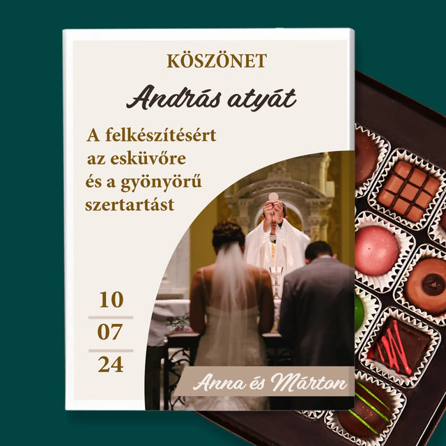 Fotó És Felirat: Köszönet Papnak Az Esküvőért - Praliné