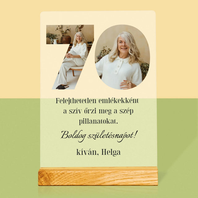 Szó Fotókból: 70 Szülinap - Akrilüvegre Nyomtatott Kép