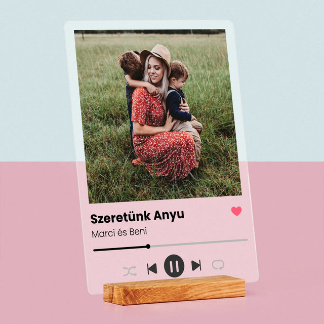 Fotó És Felirat: Szeretünk Anyu - Akrilüvegre Nyomtatott Kép