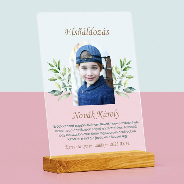 Fotó És Felirat: Elsőáldozás, Ünnepi Köszöntés - Akrilüvegre Nyomtatott Kép